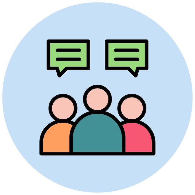 Imagen vectorial del icono del grupo de chat Se puede usar para Amistad