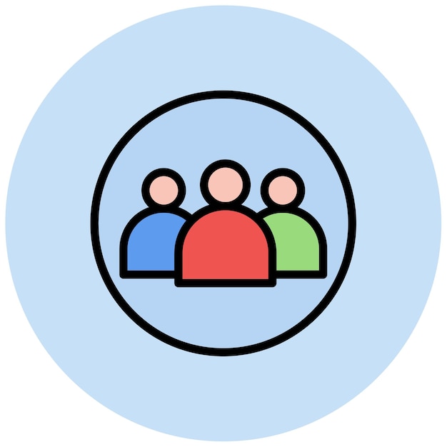 Imagen vectorial del icono del grupo de Facebook Se puede usar para el espacio de coworking