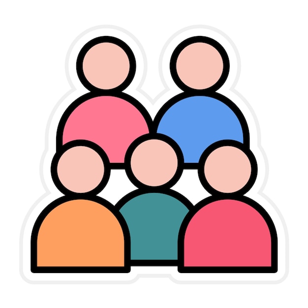 Imagen vectorial de icono de grupo grande Se puede utilizar para la planificación de vacaciones