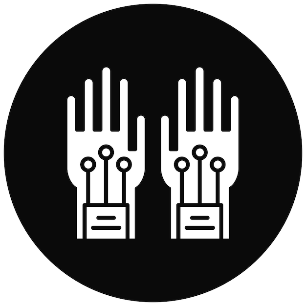 Imagen vectorial del icono de los guantes con cable se puede utilizar para la tecnología
