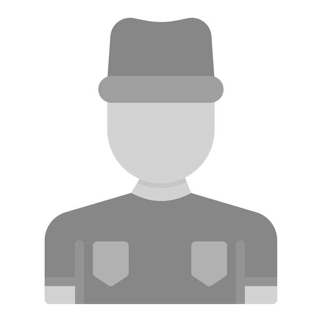 Imagen vectorial del icono del guardabosques masculino Se puede utilizar para los servicios públicos