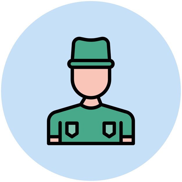 Imagen vectorial del icono del guardabosques masculino Se puede utilizar para los servicios públicos