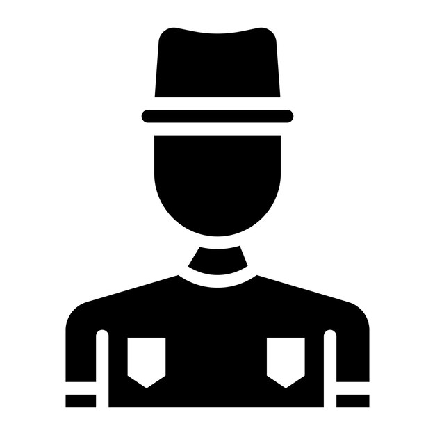 Imagen vectorial del icono del guardabosques masculino Se puede utilizar para los servicios públicos