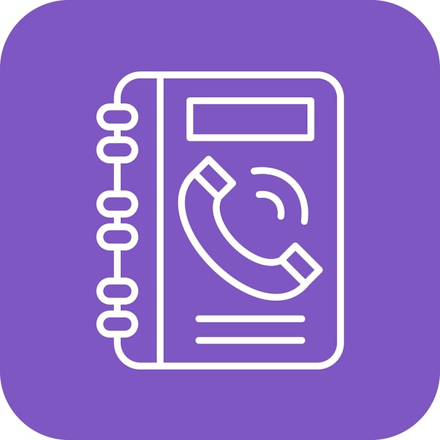 Imagen vectorial del icono de la guía telefónica Se puede utilizar para la biblioteca