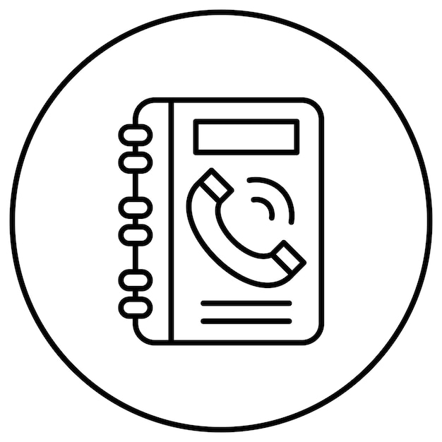 Imagen vectorial del icono de la guía telefónica Se puede utilizar para la biblioteca