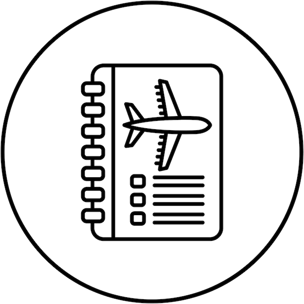 Imagen vectorial del icono de la guía de viajes Se puede utilizar para viajes