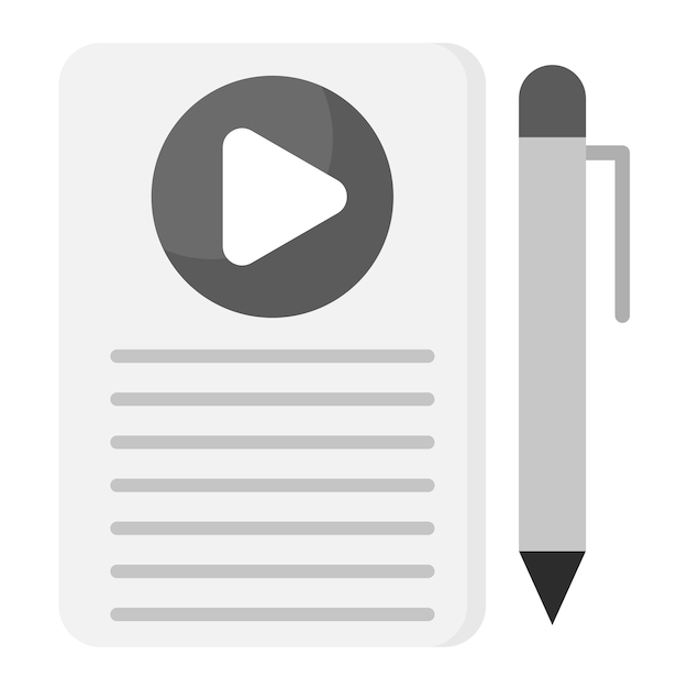 Imagen vectorial del icono del guión Se puede utilizar para la redacción