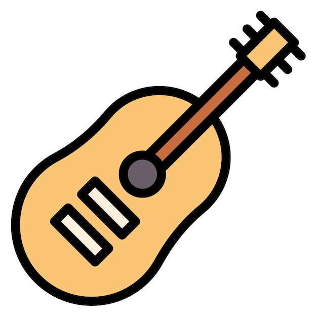 La imagen vectorial del icono de la guitarra se puede usar para el Oktoberfest