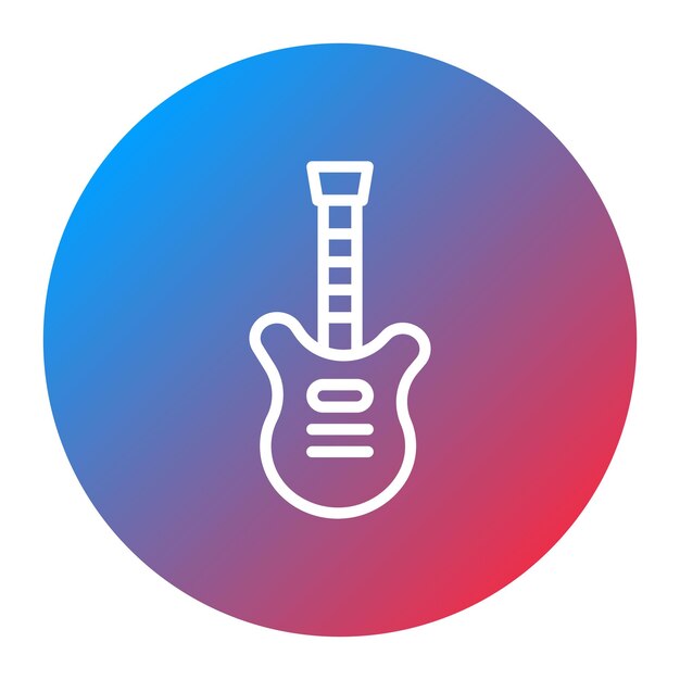 La imagen vectorial del icono de la guitarra bajo se puede usar para Rock and Roll