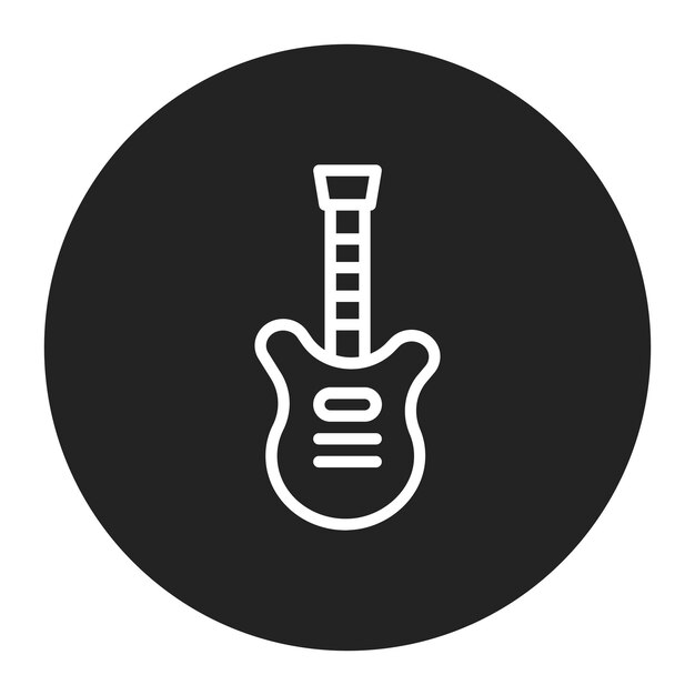 La imagen vectorial del icono de la guitarra bajo se puede usar para Rock and Roll