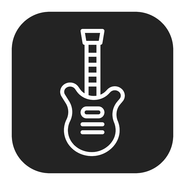 La imagen vectorial del icono de la guitarra bajo se puede usar para Rock and Roll