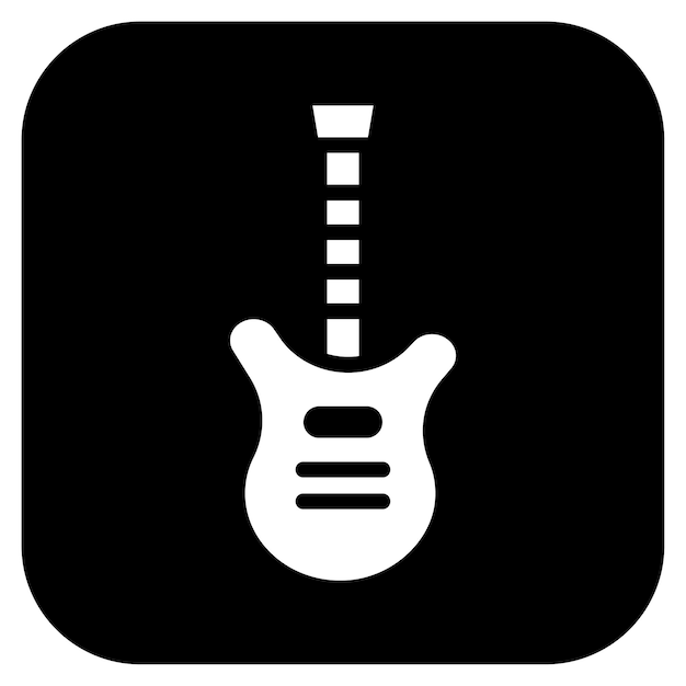 La imagen vectorial del icono de la guitarra bajo se puede usar para Rock and Roll