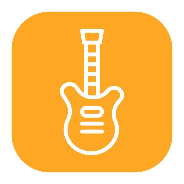 La imagen vectorial del icono de la guitarra bajo se puede usar para Rock and Roll