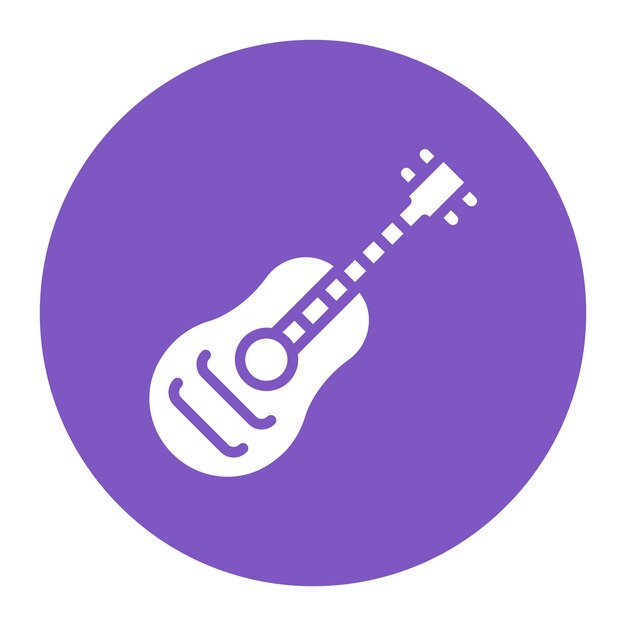 La imagen vectorial del icono de la guitarra se puede utilizar para el instrumento