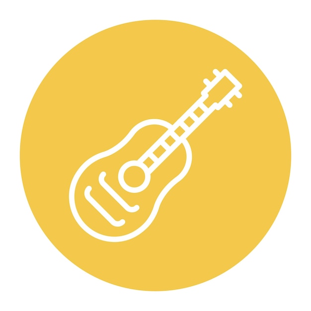 La imagen vectorial del icono de la guitarra se puede utilizar para el instrumento