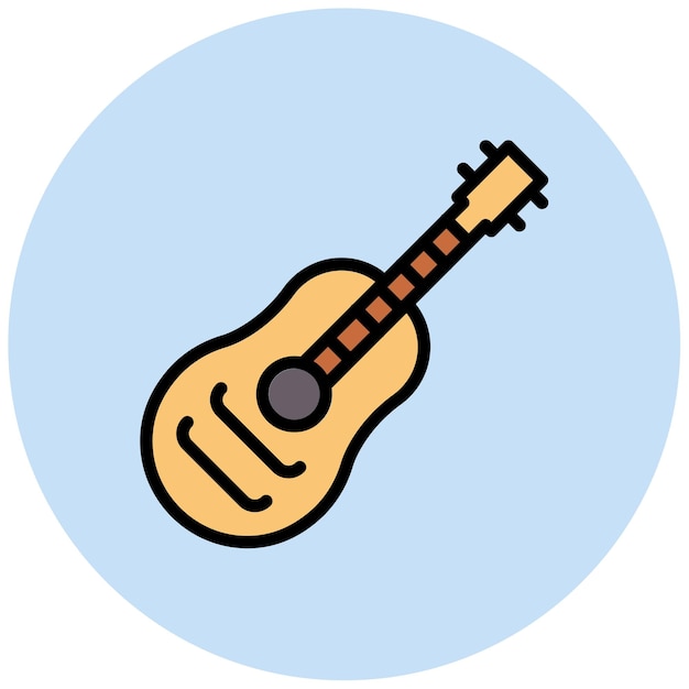 La imagen vectorial del icono de la guitarra se puede utilizar para el instrumento