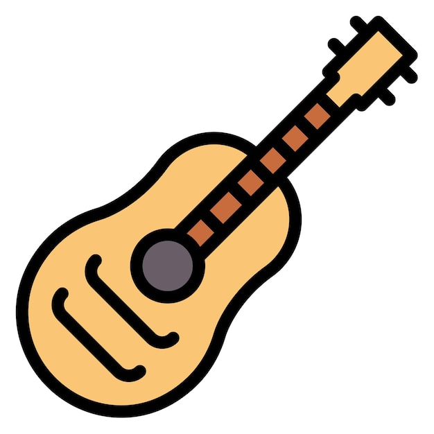 La imagen vectorial del icono de la guitarra se puede utilizar para el instrumento