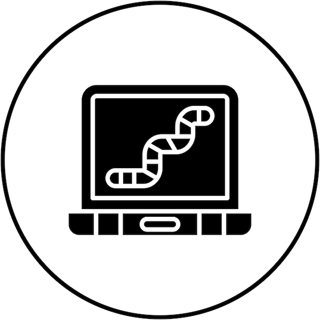 Imagen vectorial de icono de gusano de computadora Se puede utilizar para la seguridad cibernética