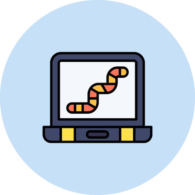 Imagen vectorial de icono de gusano de computadora Se puede utilizar para la seguridad cibernética