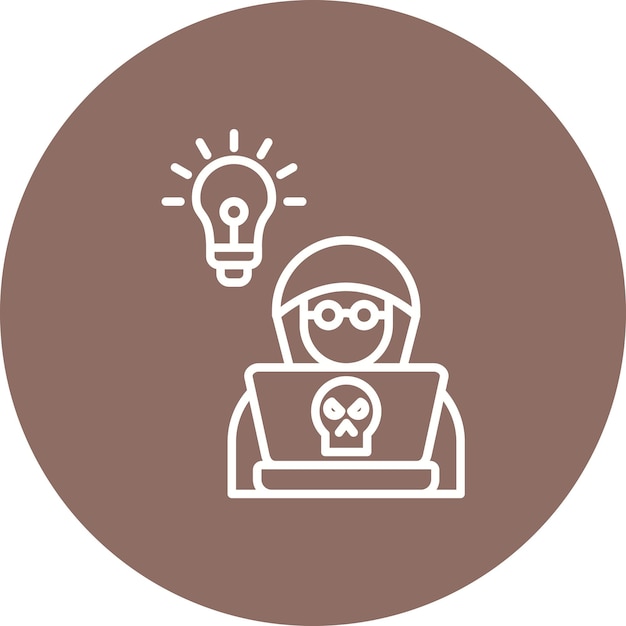 La imagen vectorial del icono de las habilidades de hacking se puede utilizar para el análisis de datos