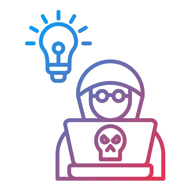 La imagen vectorial del icono de las habilidades de hacking se puede utilizar para el análisis de datos