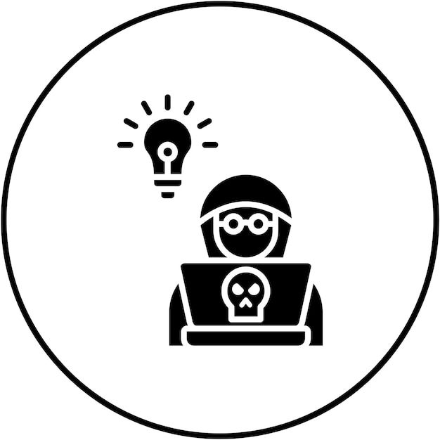 La imagen vectorial del icono de las habilidades de hacking se puede utilizar para el análisis de datos