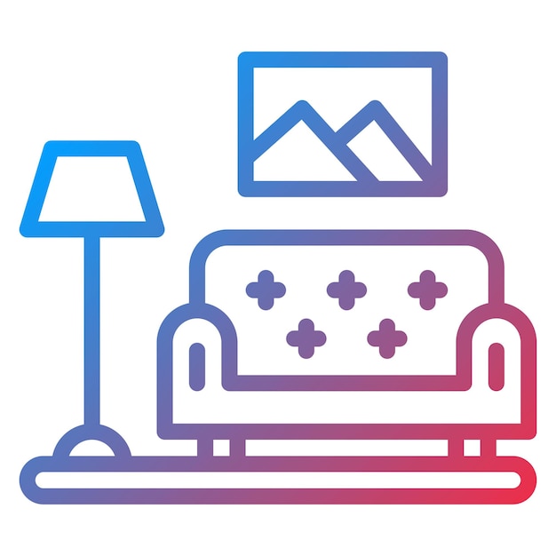 Imagen vectorial del icono de la habitación familiar Se puede utilizar para la adopción de niños