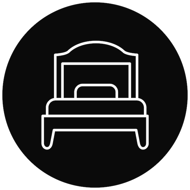Imagen vectorial del icono de la habitación individual Se puede utilizar para la gestión del hotel