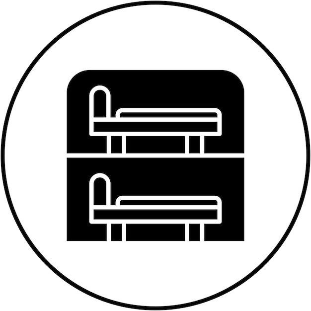 Imagen vectorial del icono de las habitaciones Se puede utilizar para la gestión de hoteles