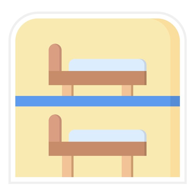 Imagen vectorial del icono de las habitaciones Se puede utilizar para la gestión de hoteles