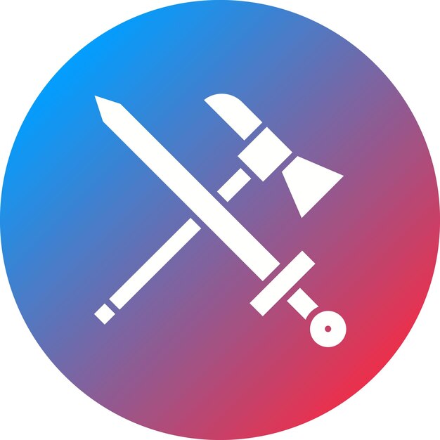Imagen vectorial del icono del hacha y la espada se puede usar para los vikingos