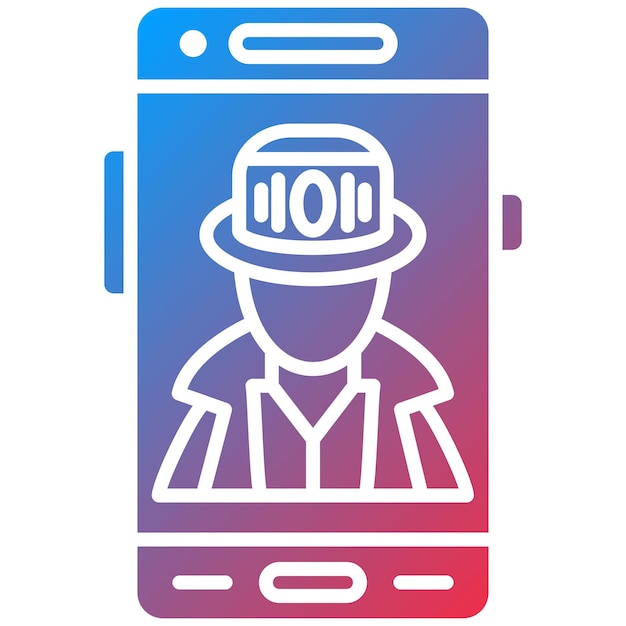 Imagen vectorial de icono de hacker Se puede utilizar para el desarrollo de aplicaciones móviles
