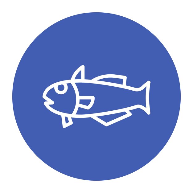 Imagen vectorial del icono de Haddock Se puede utilizar para pescado y mariscos