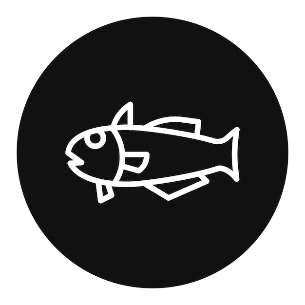 Imagen vectorial del icono de Haddock Se puede utilizar para pescado y mariscos