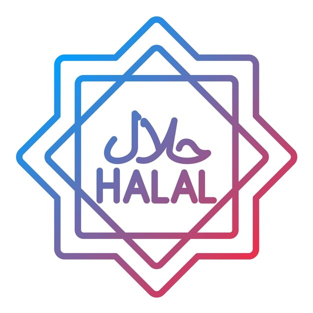 La imagen vectorial del icono halal se puede usar para el Ramadán