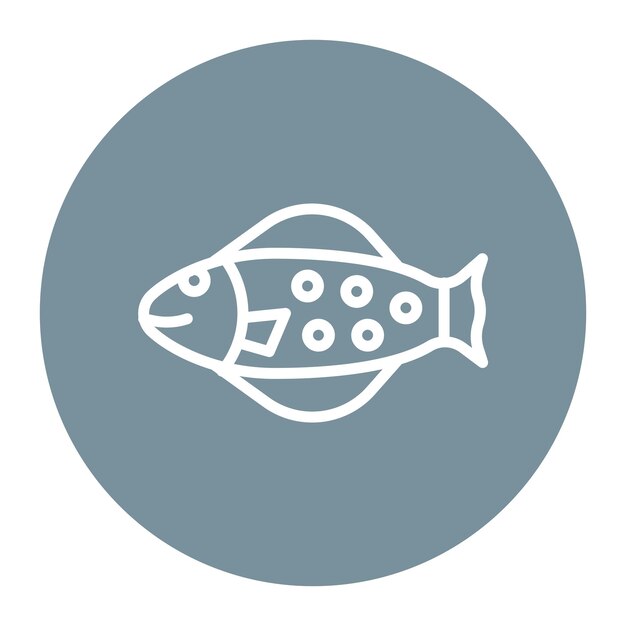 Imagen vectorial del icono de halibut Se puede utilizar para peces y mariscos