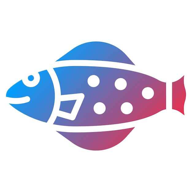 Imagen vectorial del icono de halibut Se puede utilizar para peces y mariscos