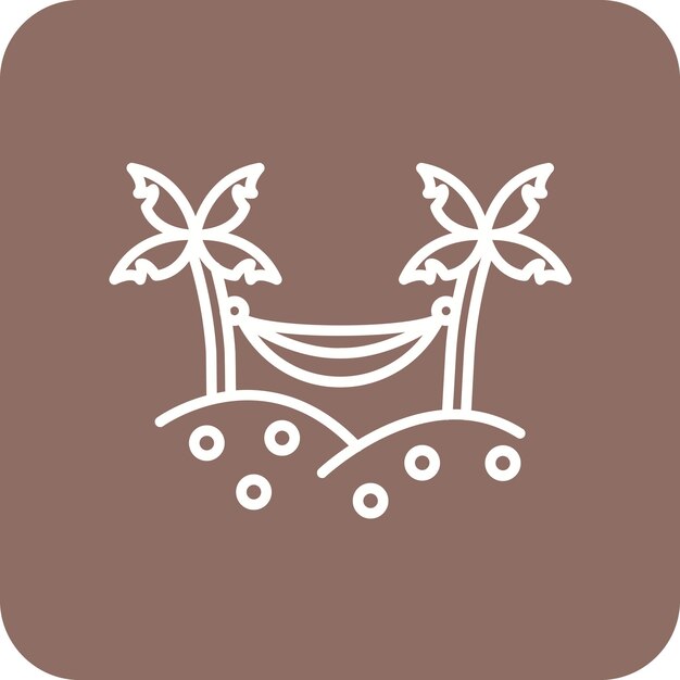 Imagen vectorial del icono de la hamaca Se puede usar para el desierto