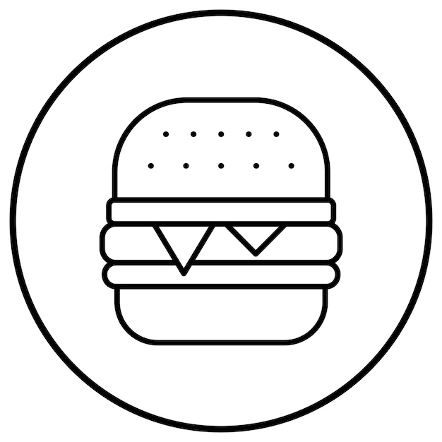 La imagen vectorial del icono de la hamburguesa se puede utilizar para el restaurante