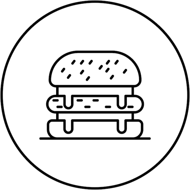 Imagen vectorial del icono de la hamburguesa de queso Se puede usar para Street Food
