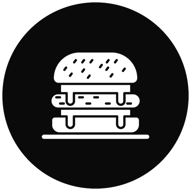 Imagen vectorial del icono de la hamburguesa de queso Se puede usar para Street Food