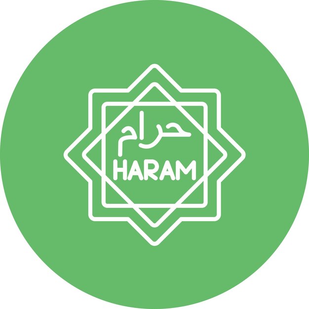 Imagen vectorial de icono Haram Se puede usar para el Ramadán