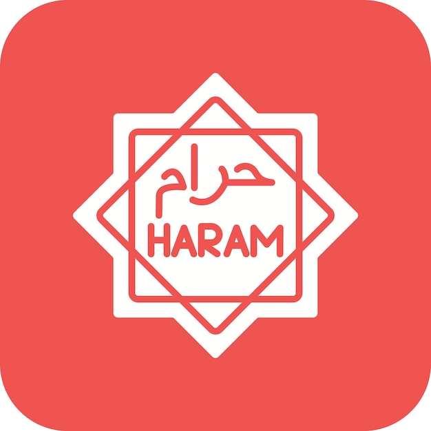Imagen vectorial de icono Haram Se puede usar para el Ramadán