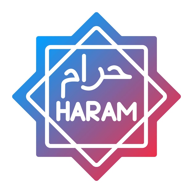 Imagen vectorial de icono Haram Se puede usar para el Ramadán