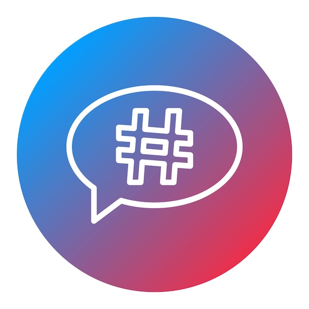 Imagen vectorial de icono de hashtag Se puede usar para video blog