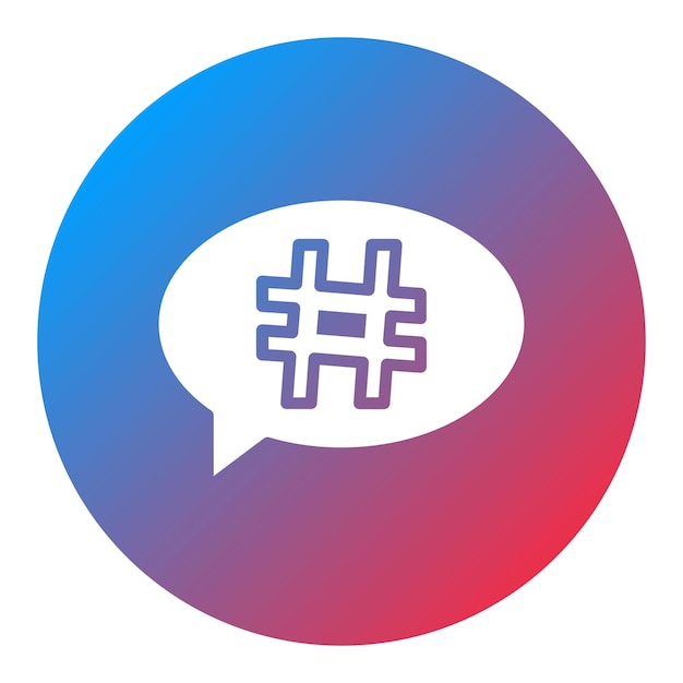 Imagen vectorial de icono de hashtag Se puede usar para video blog