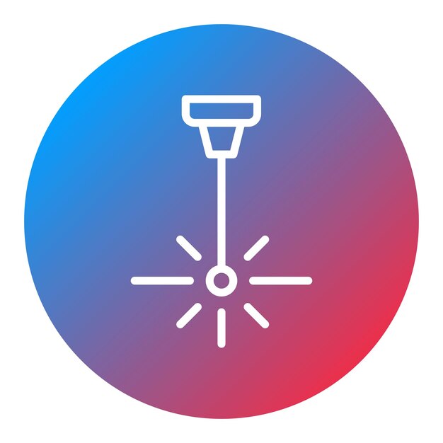 La imagen vectorial del icono del haz láser se puede utilizar para la fabricación
