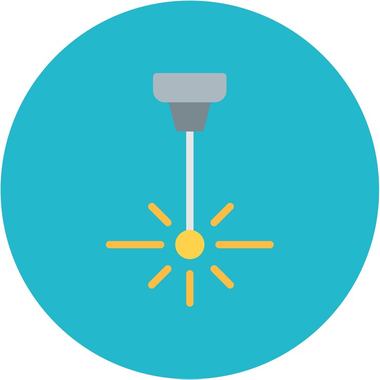Vector la imagen vectorial del icono del haz láser se puede utilizar para la fabricación