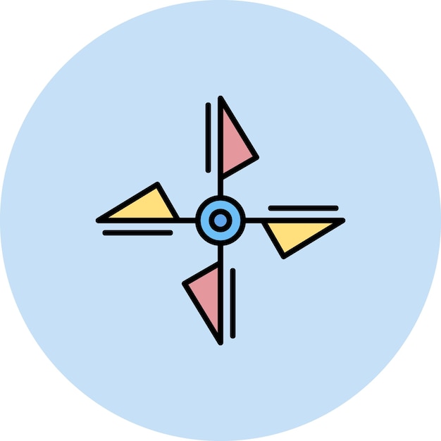 Imagen vectorial del icono de la hélice Puede utilizarse para la aviación