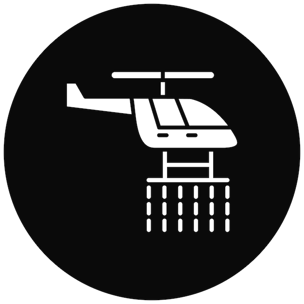 Imagen vectorial del icono del helicóptero del bombero Se puede usar para el bombero